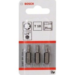 Набор бит Torx 3 предмета Bosch EX, T10, 25мм 2607001604