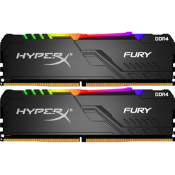 Модуль памяти DIMM 16Gb 2х8Gb DDR4 PC24000 3000MHz Kingston HyperX Fury Black RGB Series XMP (HX430C15FB3AK2/16)