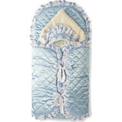 Комплект на выписку Осьминожка 8-ми пр,(голубой), конверт,одеяло атласное на меху(100*100 )