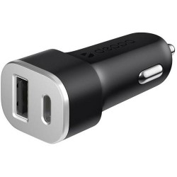 Автомобильное зарядное устройство Deppa USB A + USB Type-C 18Вт, QC 3.0, Power Delivery черное (11293)