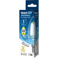 Uniel Air LED-C35-5W/NW/E14/CL/DIM GLA01TR UL-00002862