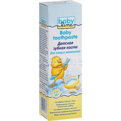 Зубная паста BabyLine детская со вкусом банана, 1-4 лет, 75 мл