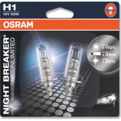 Автомобильная лампа H1 55W Night Breaker Unlimited 2 шт. OSRAM