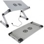 Стол-подставка для ноутбука Crown CMLS-116G, до 17', с вентилятором, серебристая