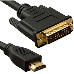 Кабель HDMI-DVI 2м dual link черный, зол.конт, экран