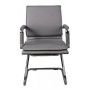 Кресло низкая спинка на полозьях Бюрократ CH-993-Low-V/grey серый иск.кожа хром