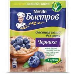 Nestle Каша Быстров Prebio овсяная с черникой 40 гр