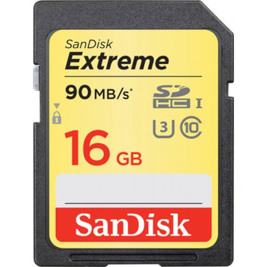 SecureDigital 16Gb SanDisk Extreme SDHC Class 10 UHS-I U3 (SDSDXNE-016G-GNCIN)