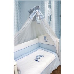 Комплект в кроватку Labeillebaby 'Дельфинчик', 7 предметов, голубой