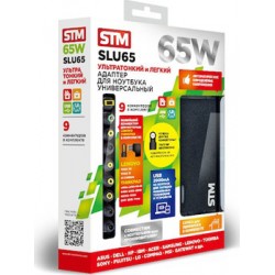 Адаптер питания от сети STM для ноутбуков SLU65, 65W, USB (2.1A) Slim design