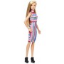 Кукла Mattel Barbie Игра с модой FBR37/DYY98 (блондинка, платье в разноцветную полоску) (68)