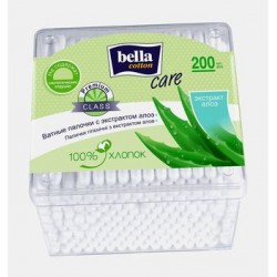 Ватные палочки Bella Cotton Care с экстрактом алоэ, контейнер, 200 шт/уп.