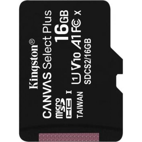 Micro SecureDigital 16Gb Kingston Canvas Select Plus SDHC class 10 UHS-I (DCS2/16GBSP)