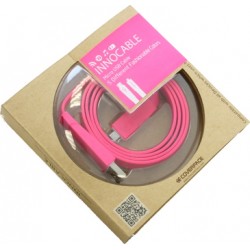 Кабель USB-MicroUSB CoverFace Cable USB (ICM-Pink) плоский, розовый