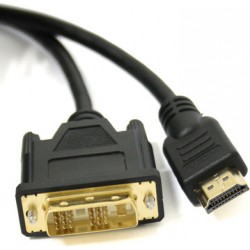 Кабель HDMI-DVI 5.0м single link черный, зол.конт, экран