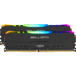 Модуль памяти DIMM 16Gb 2х8Gb DDR4 PC25600 3200MHz Crucial Ballistix RGB Black (BL2K8G32C16U4BL)