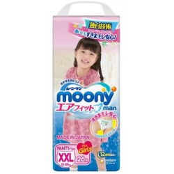 Трусики-подгузники Moony Man для девочек XXL (13-28 кг), 78 шт (3 уп х 26 шт)