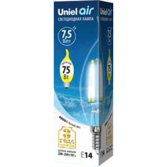 Uniel Air LED-CW35-7,5W/NW/E14/CL GLA01TR UL-00003296
