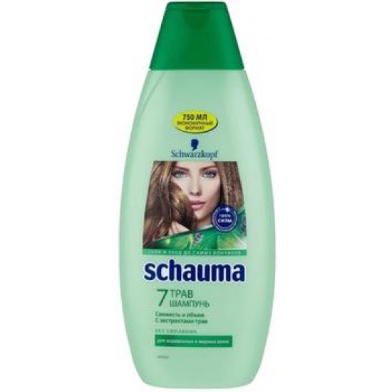 Schauma шампунь 7 трав для нормальных и жирных волос, 750 мл.