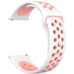 Ремень для умных часов Силиконовый ремешок для умных часов Lyambda Alioth 20 mm White/Pink