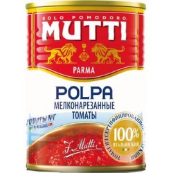 Мелконарезанные томаты Mutti жестяная банка 400 г.