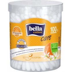 Ватные палочки Bella Cotton Care с Д-пантенолом и экстрактом из цветка апельсина, банка, 100 шт/уп.