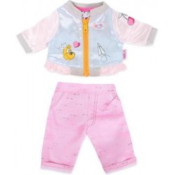 Zapf Creation Baby born Штанишки и кофточка для прогулки 824-542 (белая атласная кофточка и розовые штанишки)