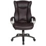 Кресло руководитея Бюрократ CH-879DG/Coffee темно -коричневый иск. кожа (пластик темно-серый)