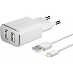 Сетевое зарядное устройство Deppa Ultra MFI Apple Lightning, 2.4A, белое (11383)