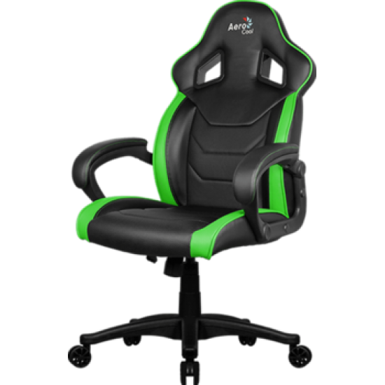 Кресло для геймера Aerocool AC60C AIR-BG , черно-зеленое, до 150кг, ШxГxВ : 65x74x113/120 см, газлифт 80 мм, механизм 'бабочка'
