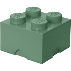 Пластиковый кубик LEGO для хранения 4, песочно-зеленый