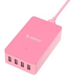 Сетевое зарядное устройство Orico CSE-4U-PK, 4 USB, 6,8A Pink