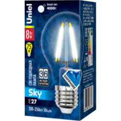 Uniel Sky LED-A60-8W/NW/E27/CL PLS02WH UL-00001372