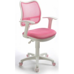 Кресло для офиса Бюрократ CH-W797/PK/TW-13A спинка сетка розовый сиденье розовый TW-13A колеса белый/розовый (пластик белый)