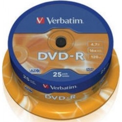Оптический диск DVD-R диск Verbatim 4,7Gb 16x 25шт. CakeBox (43522)