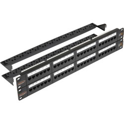 Патч-панель NIKOMAX NMC-RP48UE2-2U-BK UTP 6 кат., 48 портов, 110/KRONE,T568A/B, неэкранированная, сорганайзерами, черная 19'