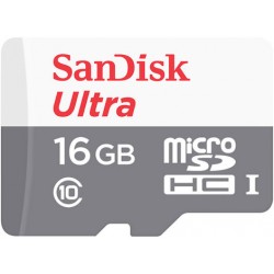Micro SecureDigital 16Gb SanDisk Ultra Android microSDHC class 10 UHS-I (SDSQUNS-016G-GN3MN)