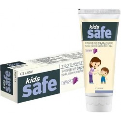 Детская зубная паста CJ Lion Kids Safe со вкусом винограда, от 3-х до 12 лет, 90 гр.