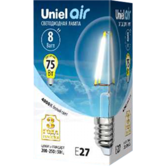 Uniel Air LED-A60-8W/NW/E27/CL GLA01TR UL-00002212