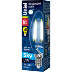 Uniel Sky LED-C35-6W/NW/E14/CL PLS02WH UL-00001373