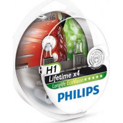Автомобильная лампа H1 55W LongLife Ecovision 2 шт. Philips