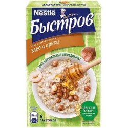 Nestle Каша Быстров 5 злаков Мед и орехи без варки, порционная (6 шт.)