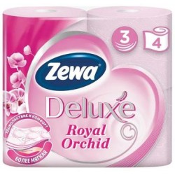 Туалетная бумага Zewa Deluxe Орхидея трёхслойная, 4 шт.)