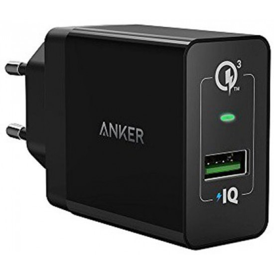 Сетевое зарядное устройство Anker PowerPort+ B2013L12 1xUSB Quick Charge 3.0, кабель microUSB 1 метр, черный