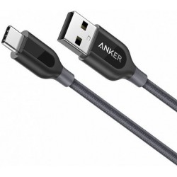 Кабель USB3.0 - Type C 0.9м Anker PowerLine+ (A8168HA1), кевлар, 6000+ перегибов, черный