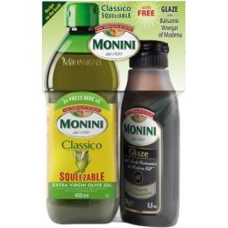 Масло оливковое Monini 'Classico' нерафинированное высшего качества 450 мл + бальзамический соус (глазурь) 250 мл
