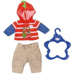 Zapf Creation Baby born Одежда для мальчика 824-535 (кофта красная в полоску, брюки беж)