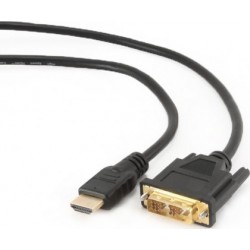 Кабель HDMI-DVI 0.5м single link черный, зол.конт, экран