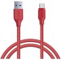 Кабель USB3.1 USB-C(m)-A(m) 1.2m красный Aukey Braided Nylon (CB-AC1) алюминий/нейлон