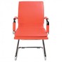 Кресло Бюрократ Ch-993-Low-V red красный иск кожа низкая спинка полозья хром